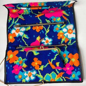 Bright Floral Vintage Jewelry Roll Wallet